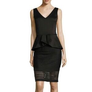 Bisou Bisou Black Peplum Lined Dress Size 10 🌸